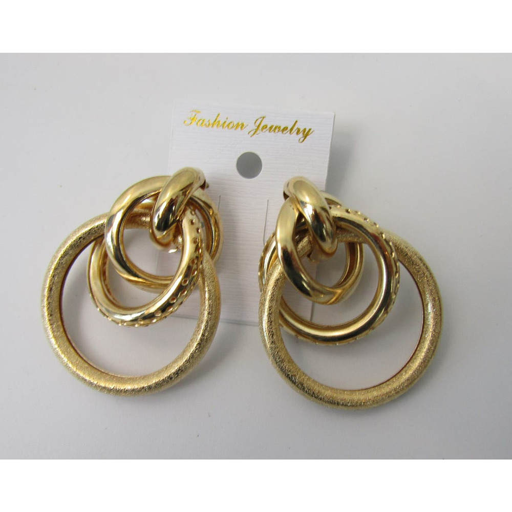 23 Gold 3 Tier Oval Hoop Earrings Frost Danglyβ Stud Boho Gypsy Round